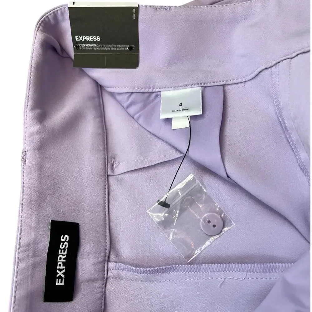 Express Lilac Super High Rise Shortie Shorts Womens Size 4 NWT Purple - Picture 5 of 9